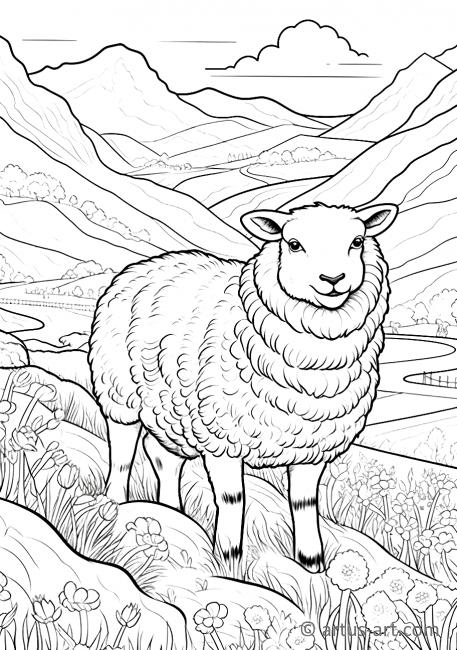 Página para colorear de ovejas